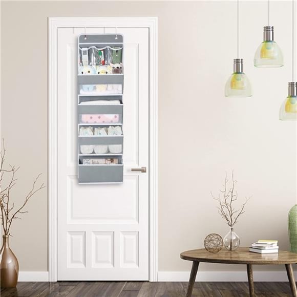 Door Hanging Organizer Nursery Closet Cabinet Baby Storage with 4 Large Pockets - Picture 4 of 6